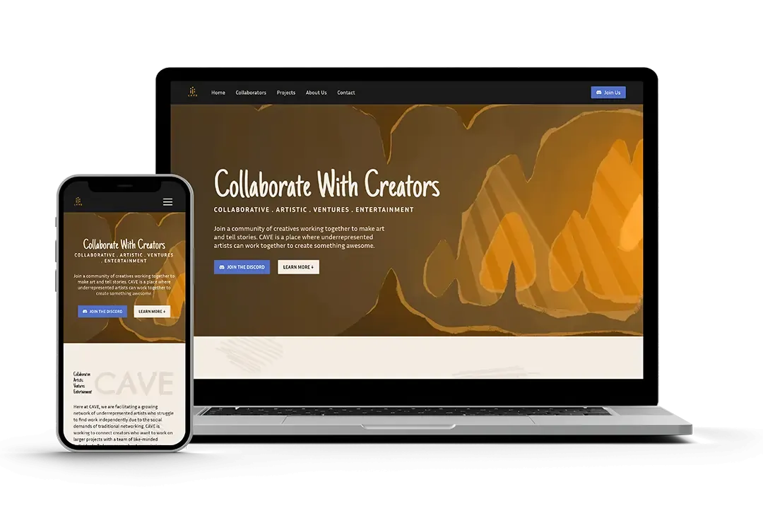 C.A.V.E. website mockup